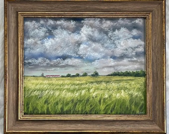 Soft Pastel Original Unframed - Farmland
