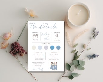 Bridesmaid Proposal Card for Bridesmaid Proposal, Bridesmaid Info Card for Bridesmaid Box, Will You Be My Bridesmaid Card, Something Blue