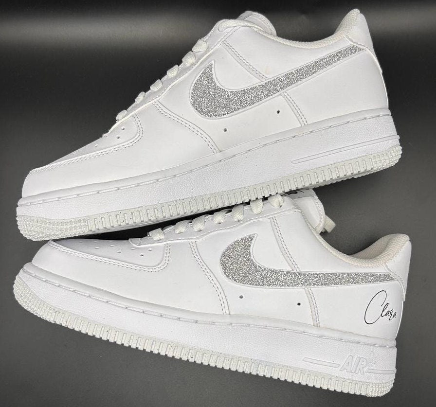 Sneaker Airforce Air Force Grau Glitzer Nike Air Force Glitter