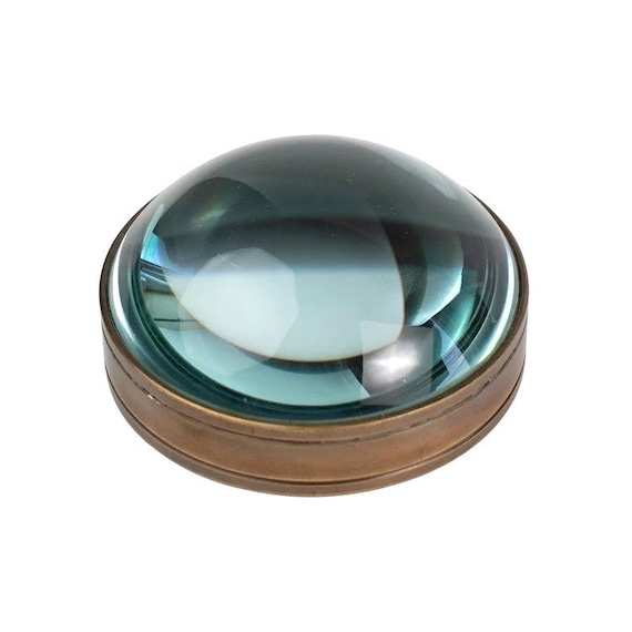 Personalized Brass Magnifying Glass Paperweight: 4x Map Reader Dome