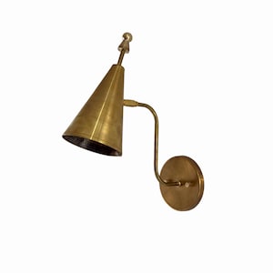 Messing Sputnik Wandleuchte: Mid Century Modern Verstellbares Kegel Licht