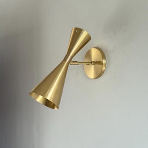 Stilnovo style Brass single light Wall Sconce Beside Wall Lamp.