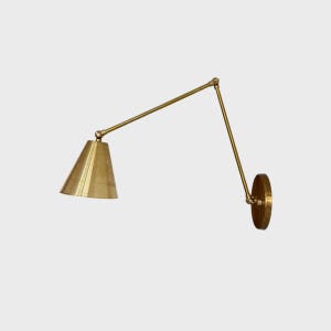 Brass Sputnik Wall Sconce: Mid Century Modern Adjustable Swing Arm Lamp