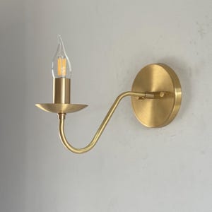 Handmade Vintage Brass Wall Sconce | Antique Style Wall Lamp | Candle LED Wall Light | Mid Century Modern Lighting Fixture for Home Decor