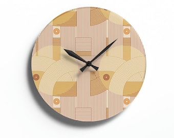 Retro Wall Clock, Art Deco Wall Clock, Small wall Clock, 10.75" Round or Square