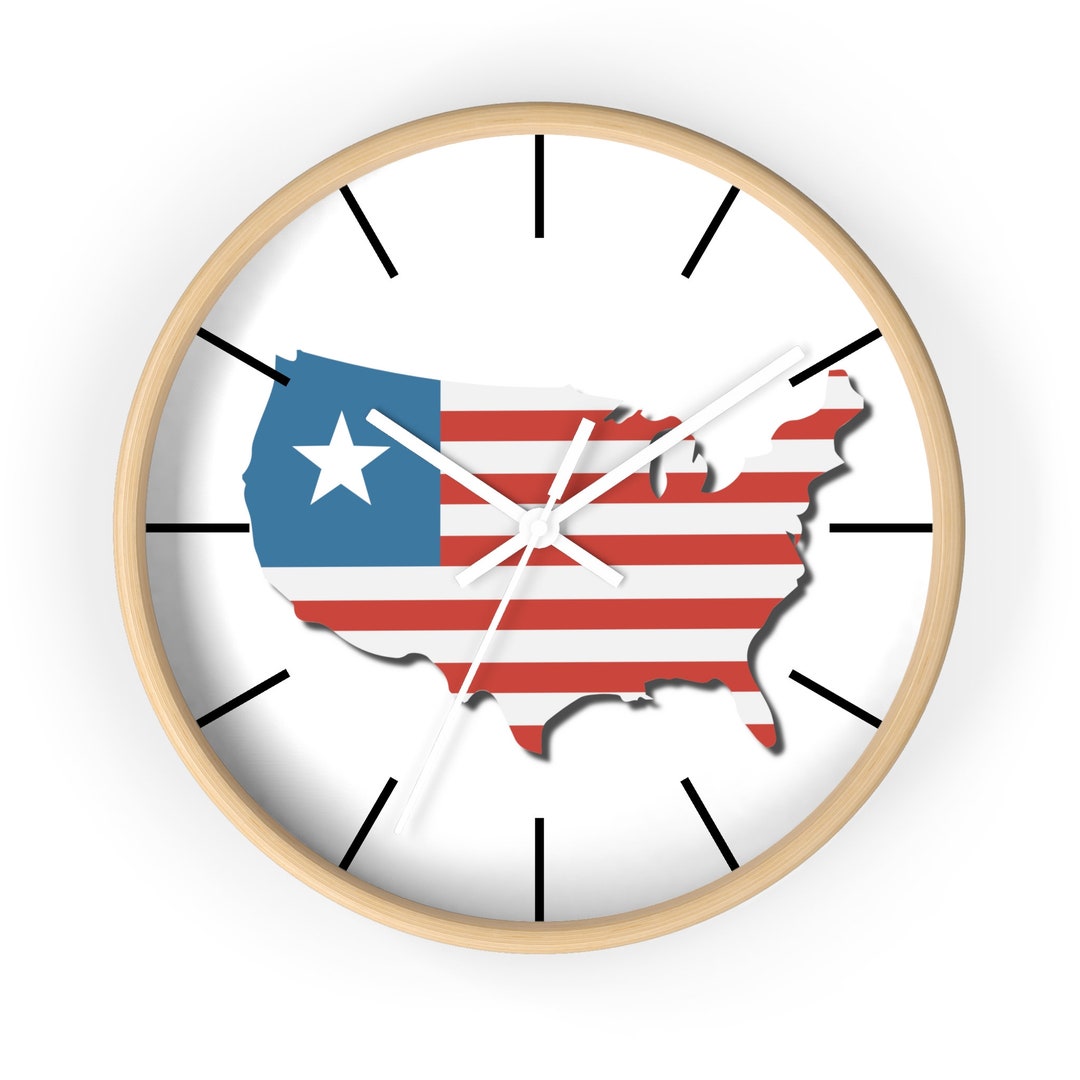 America Wall Decor America Map Clock Usa Map Clock - Etsy