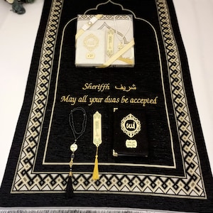 Personalized Prayer Mat | Yassen Quran Gift Set | Muslim Gift for Him | Eid Gift | Wedding Gift | Birthday Gift | Graduation Gift