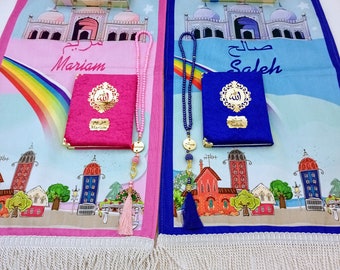 Luxury Kids Prayer Mat, Kids Kaaba Prayer Rug, Ramadan Eid, Kids Prayer Rug, Eid Gift For Children, İslamic Gift, islam baby