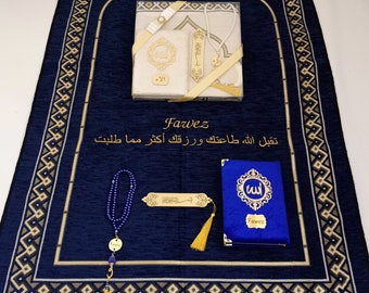 Personalized Prayer Mat | Yassen Quran Gift Set | Muslim Gift for Him | Eid Gift | Wedding Gift | Birthday Gift | Graduation Gift