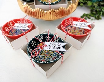 Christmas gift patterned Ceramic Bowl favors, bridal gift bowl, colorful tile bowl,Wedding Bulk Favors, Rustic Wedding Candy Boxes