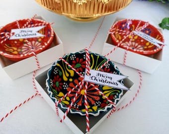 Christmas gift patterned Ceramic Bowl favors, bridal gift bowl, colorful tile bowl,Wedding Bulk Favors, Rustic Wedding Candy Boxes
