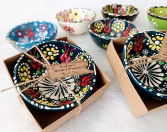 Wedding gift patterned Ceramic Bowl favors, bridal gift bowl, colorful tile bowl,Wedding Bulk Favors, Rustic Wedding Candy Boxes