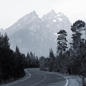 Road to Grand Teton Peak Leinwand Metall Acryldruck Malerische Wandkunst Perfektes Geschenk für Hauskabine und Innendekoration