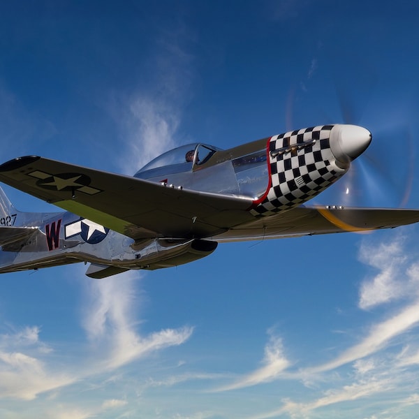 P-51 Mustang in flight Perfect Gift for any Pilot Canvas Print Wall Art, Ideal for Home and Office Decor