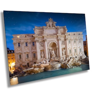 Rom Trevi Brunnen Leinwand Metall Acryl Wohnzimmer bunt Wandkunst Fotodruck Wanddeko Bürodekor Skyline Wandkunst