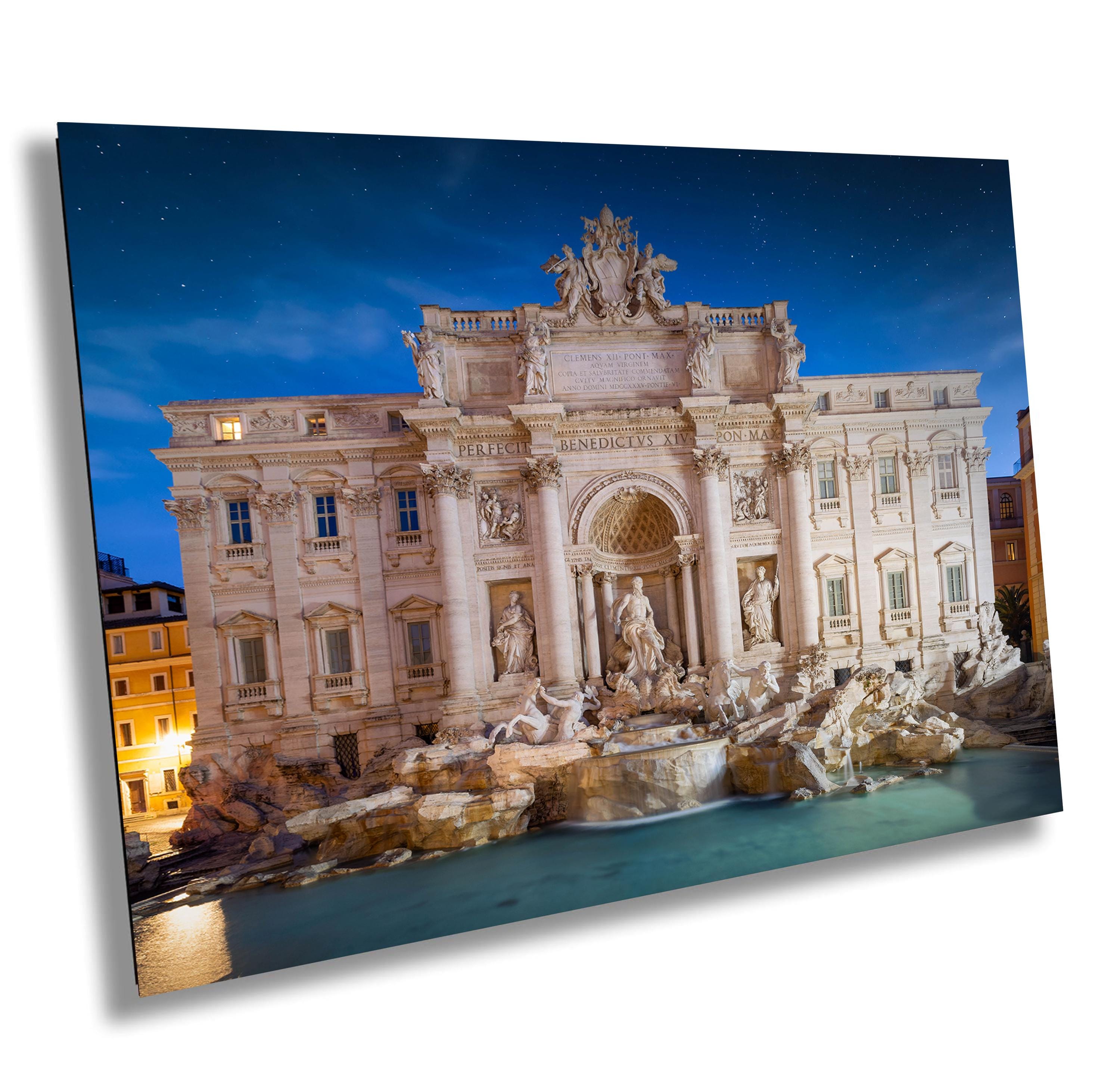 Rome Trevi Fountain Canvas metal acrylic living room colorful wall art photo print Wall Decor Office Decor Skyline Wall Art