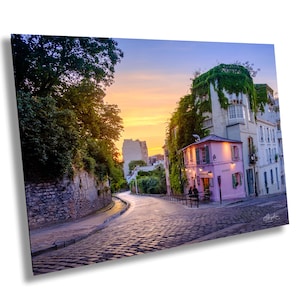La Maison Rose, célèbre café parisien de Montmartre, toile d'art murale, impression de photos, décoration murale, décoration de bureau, décoration d'horizon