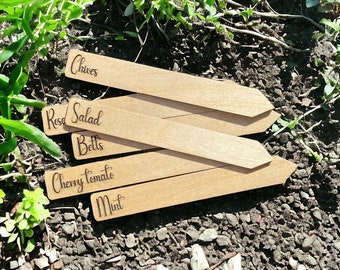 Personalized Wooden Garden Markers, Garden Stake, Gift for Gardeners, Garden Markers