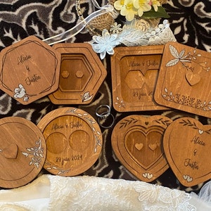 Box for wooden wedding rings, ring box, personalized wedding ring holder