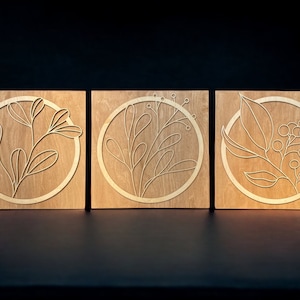 Wooden plant wall decoration