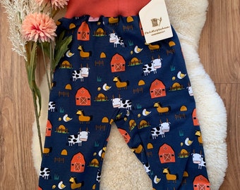 Baby farm pants / farm / animals (cloth diaper suitable)