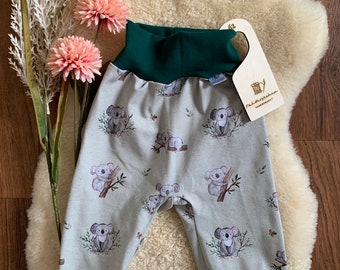 Baby pants Koala Bear in green (suitable for cloth diapers)