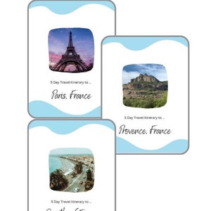 BUNDLE - France travel itinerary bundle - printable, instant download 5 day travel itineraries for Paris, Provence and the South of France
