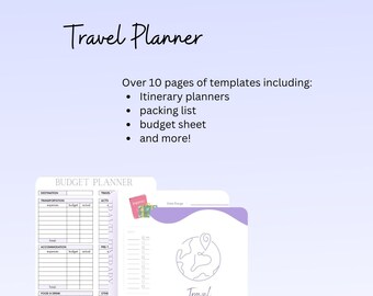 Detailed printable travel planner - vacation planner templates