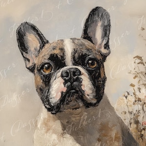 Gestromte Französische Bulldogge, Leinwand Porträt Druck, Rustikaler Hund Kunst, Frenchie Kunst, Frenchie Hund Geschenke, Frenchie Mutter Geschenk, Französische Bulldogge,