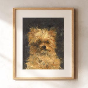 Yorkshire Terrier Archival Matte Paper Print, Griffon Breed Mut, Vintage French Country Pet Portrait