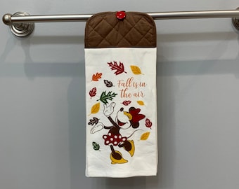 Minnie Mouse "Fall is in the Air" Hanging Kitchen Towel with Potholder Top
