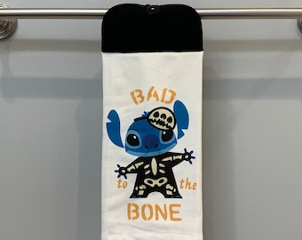 Stitch "Bad to the Bone" Hanging Kitchen Towel