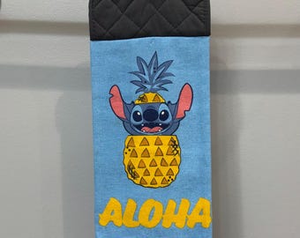 Stitch “Aloha” Hanging Kitchen Towel with Potholder Top