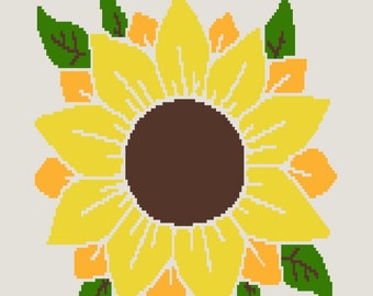 Sunflower Crochet Afghan Pattern: Half Double Stitch Graphgan (PDF Pattern)