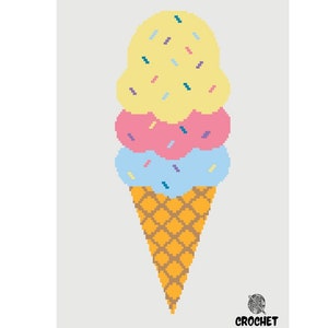 Eistüte Graphgan | Sommer-Eis Afghan Häkelanleitung | Süßer Eiscreme Graphgan || Tapisserie gehäkelt