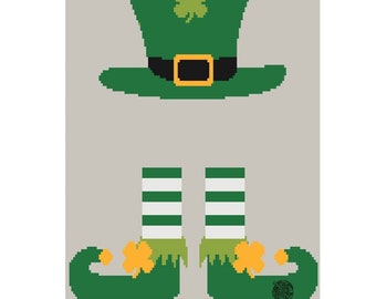 Virkmönster för afghanskt shamrockmönster med leprechaun (PDF-mönster)