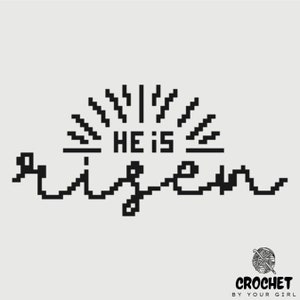 He Is Risen Crochet Graph | Single Crochet Color Chart | Easter Throw Pillow | Simple Christian Tapestry| Tapestry Crochet