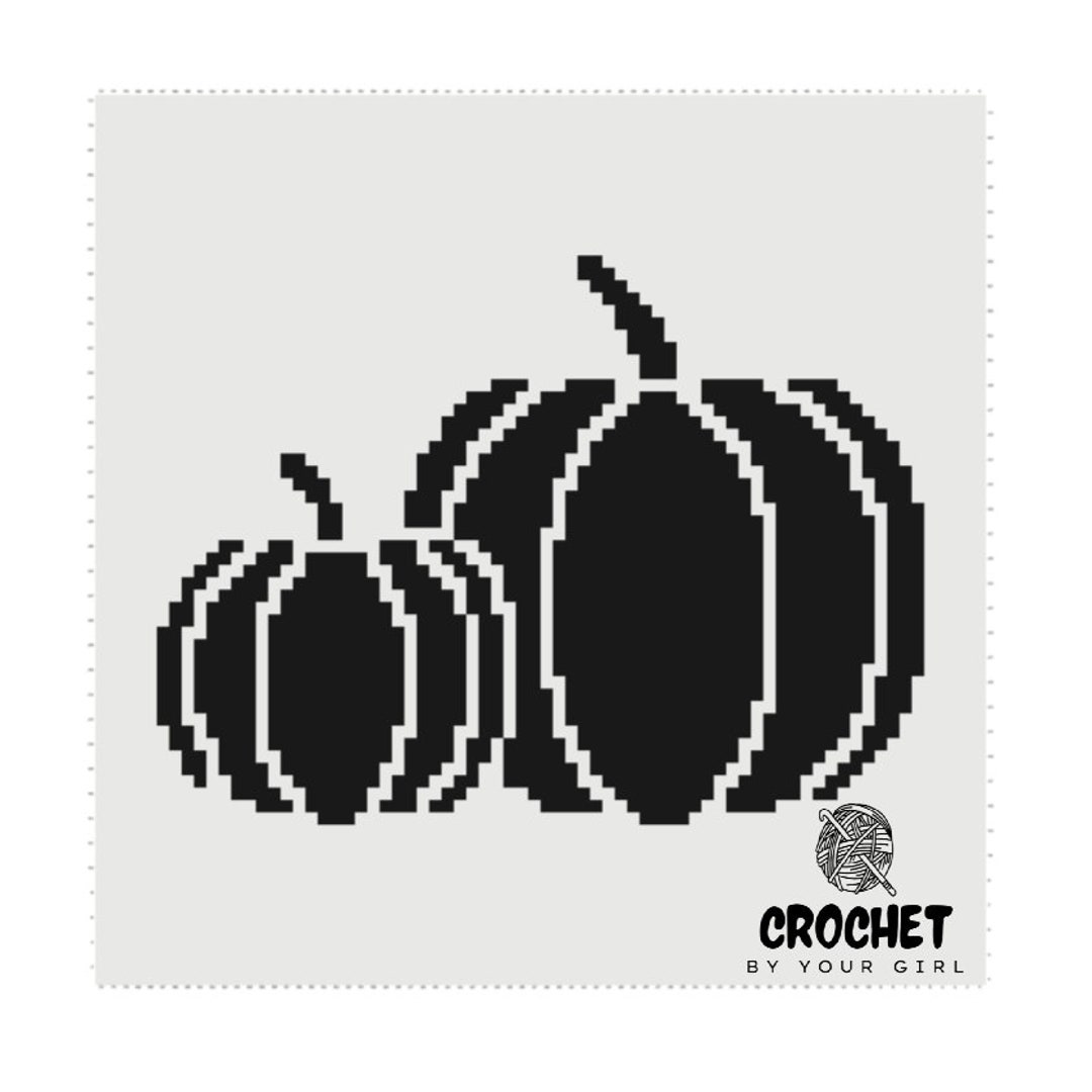 Pumpkins Tapestry Crochet Graph | Single Crochet Color Chart | Throw ...