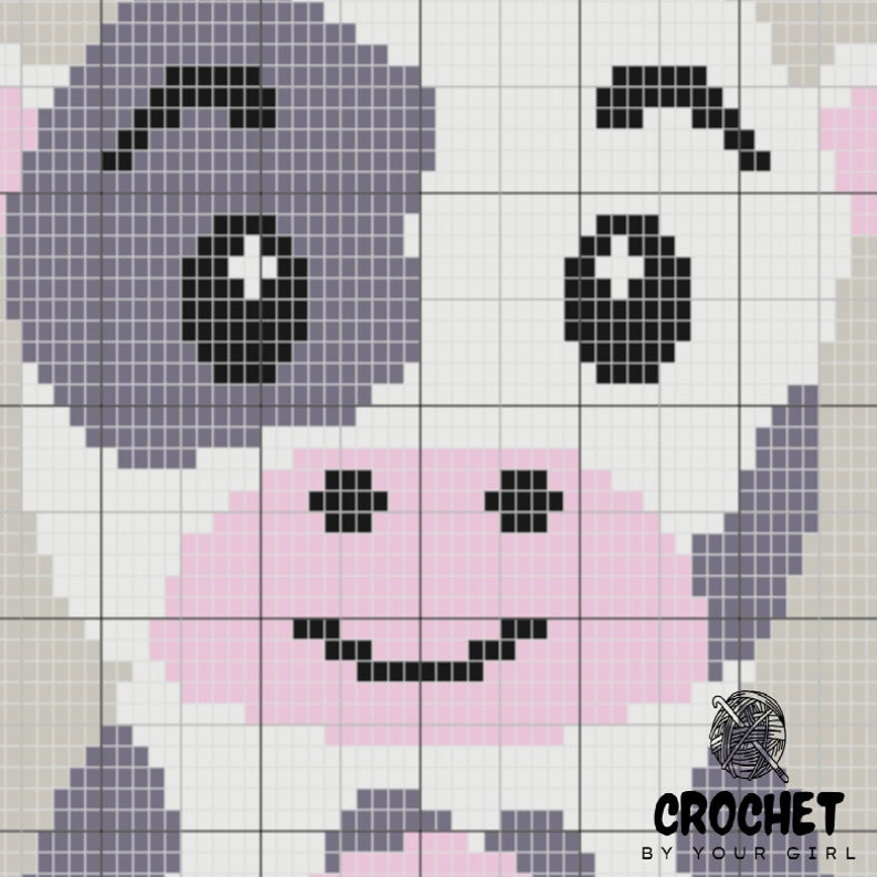 Baby Cow Crochet Graphgan Pattern: Tapestry Afghan (PDF Pattern) 36