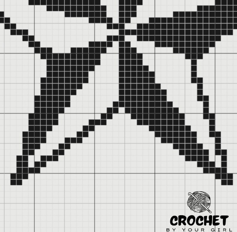 Nautical Star Tapestry Crochet Graph Single Crochet Color Chart Throw ...