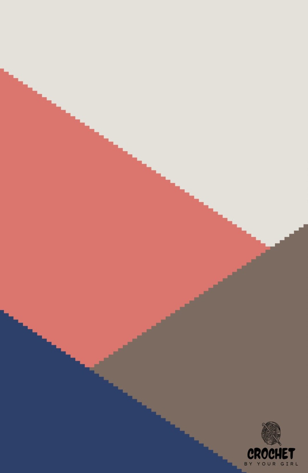 Diagonal Color Blocks Graphgan | Crochet Afghan Pattern | Half Double ...