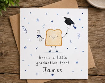 Personalised Toast / Scroll Graduation Card male version