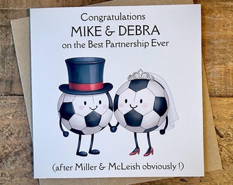 Personalised Funny Aberdeen FC / Dons / Bride and Groom Football Wedding Card