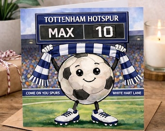 Personalised Tottenham Hotspur FC / Spurs / Boy’s / Girl’s / Children / Kids / Adult / age Football Birthday Card