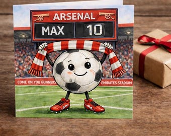 Personalised Arsenal FC Boy’s / Girl’s / Children’s / Kids / Age  / Gunners / Gooners Football Birthday Card