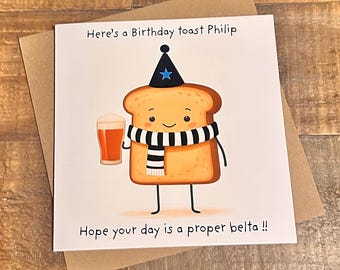 Personalised Funny Newcastle United FC / Magpies / Beer Toast Football Birthday Card