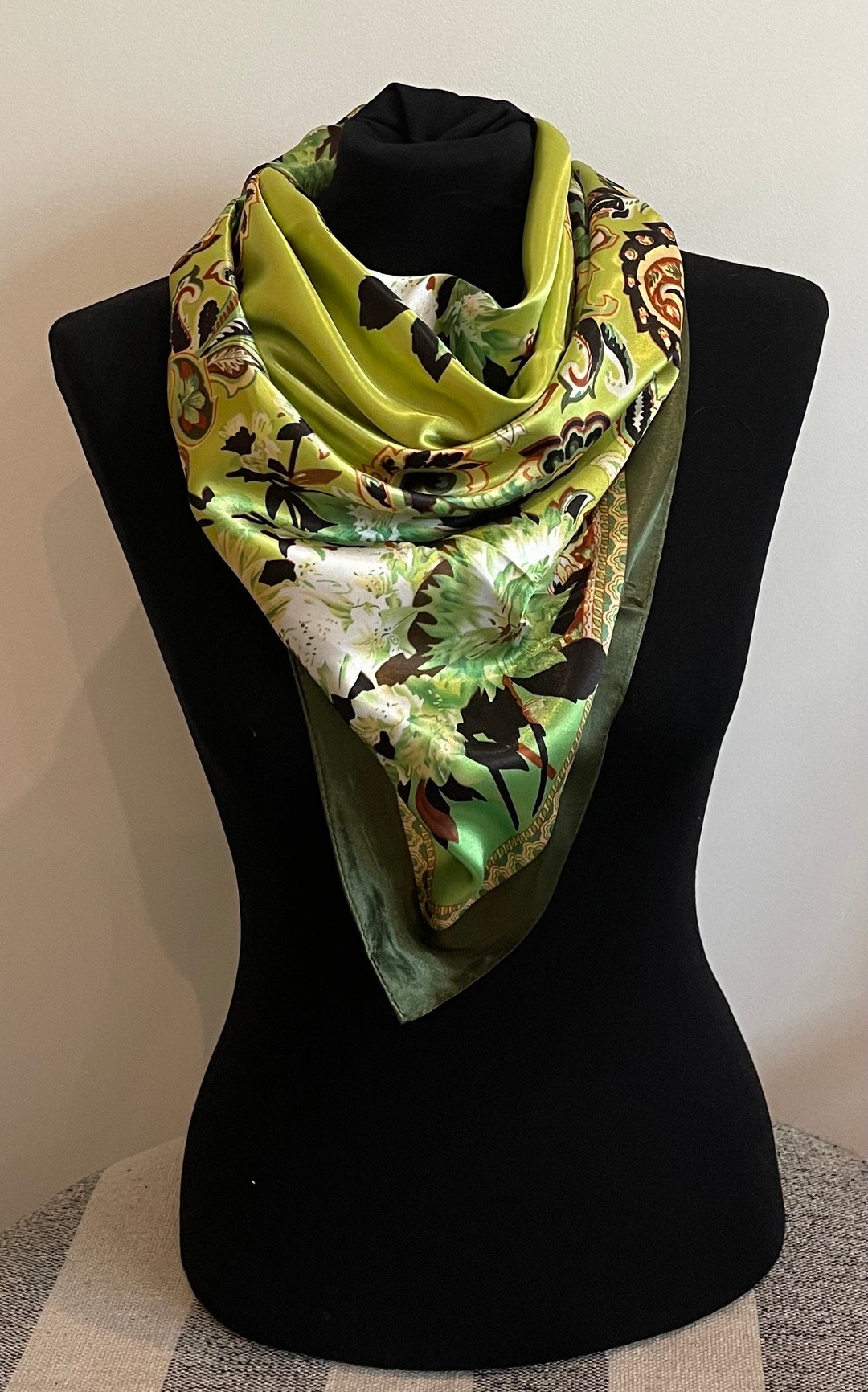 Evergreen Soft Rectangular Satin scarf for Women