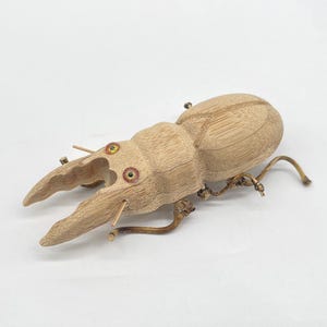 Handmade Bamboo Stag Beetle Sculpture: Japanese-Style Insect Decor