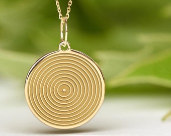 14k Solid Gold LP Record Necklace • Dainty Vinyl Pendant • Music Lover Jewelry