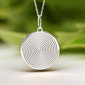 Sterling Silver Spiral Necklace • Dainty Spiral Pendant • Personalized Spiral Charm